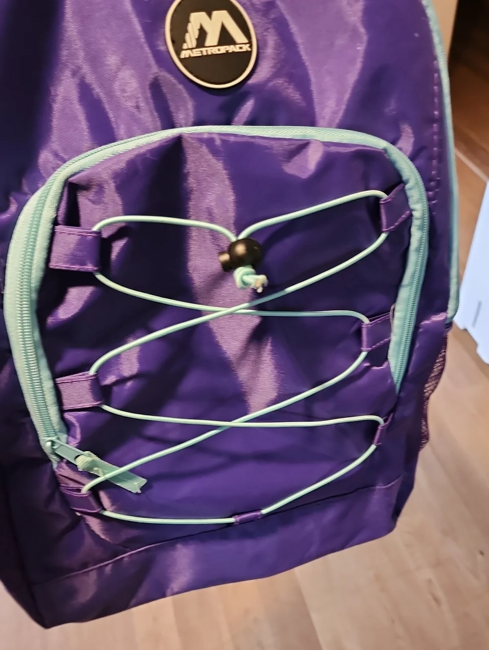 Kids' Purple Backpack with Light Blue Trim